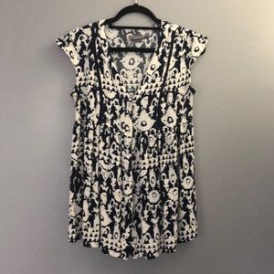 Vanessa Virginia Navy & White Blouse